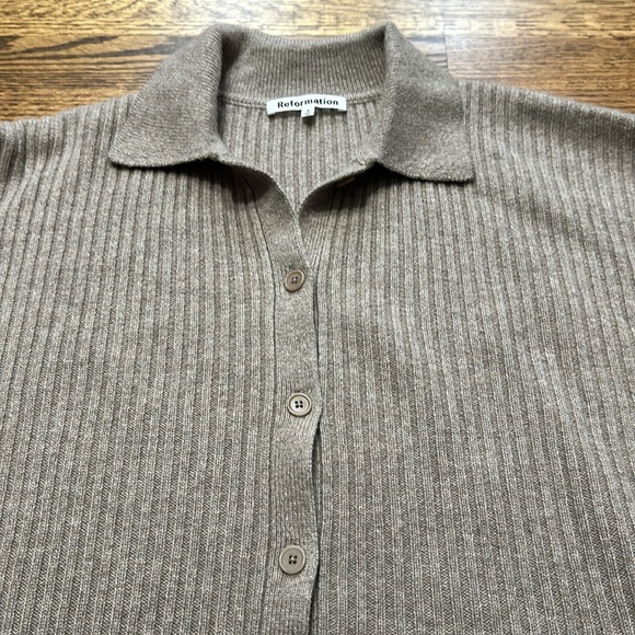 Reformation Fantino Cashmere Collared Cardigan - Picture 8 of 8